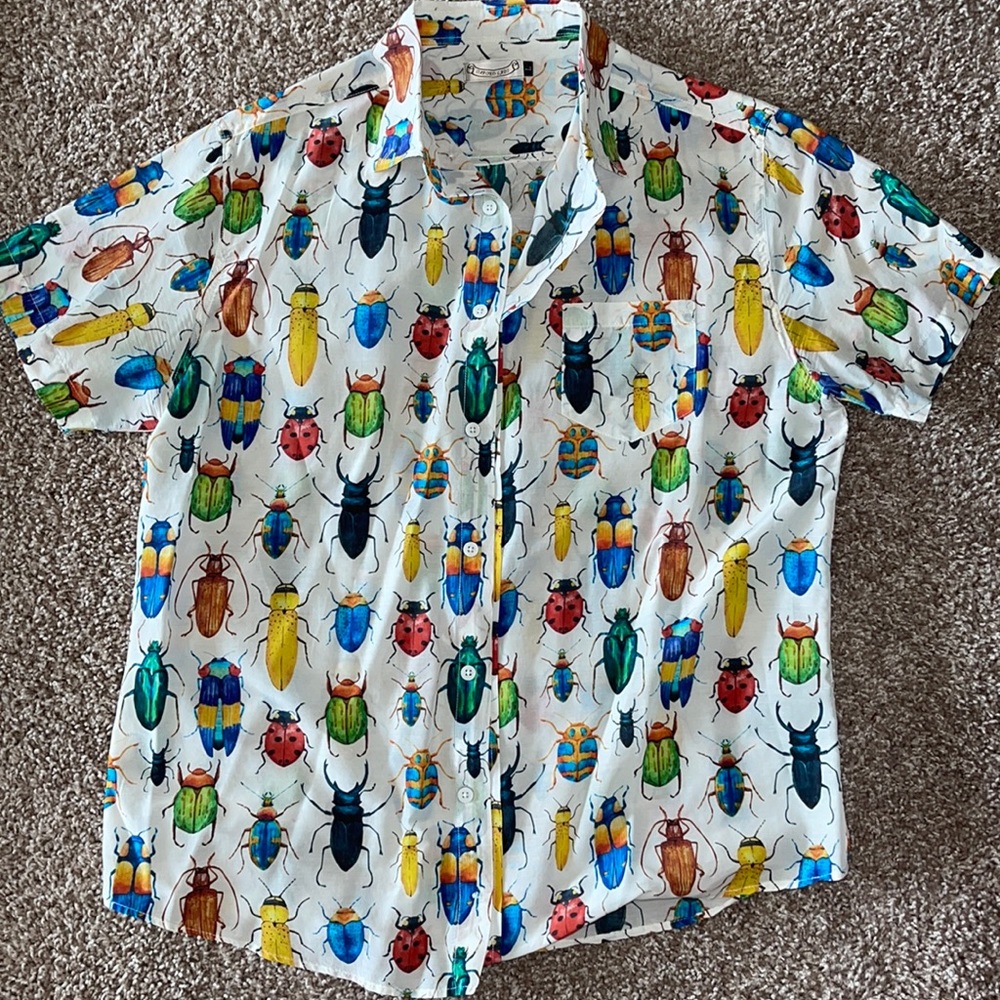 Colorful silk & cotton buggy shirt!